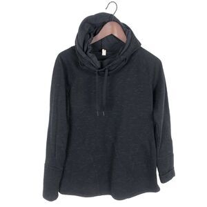 Lucy Black Heather Cowl Neck Hooded Sweatshirt Women's Size Small